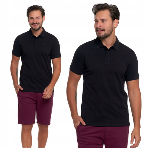 Elegancki t-shirt koszulka polo polówka na zamek krótki rękaw