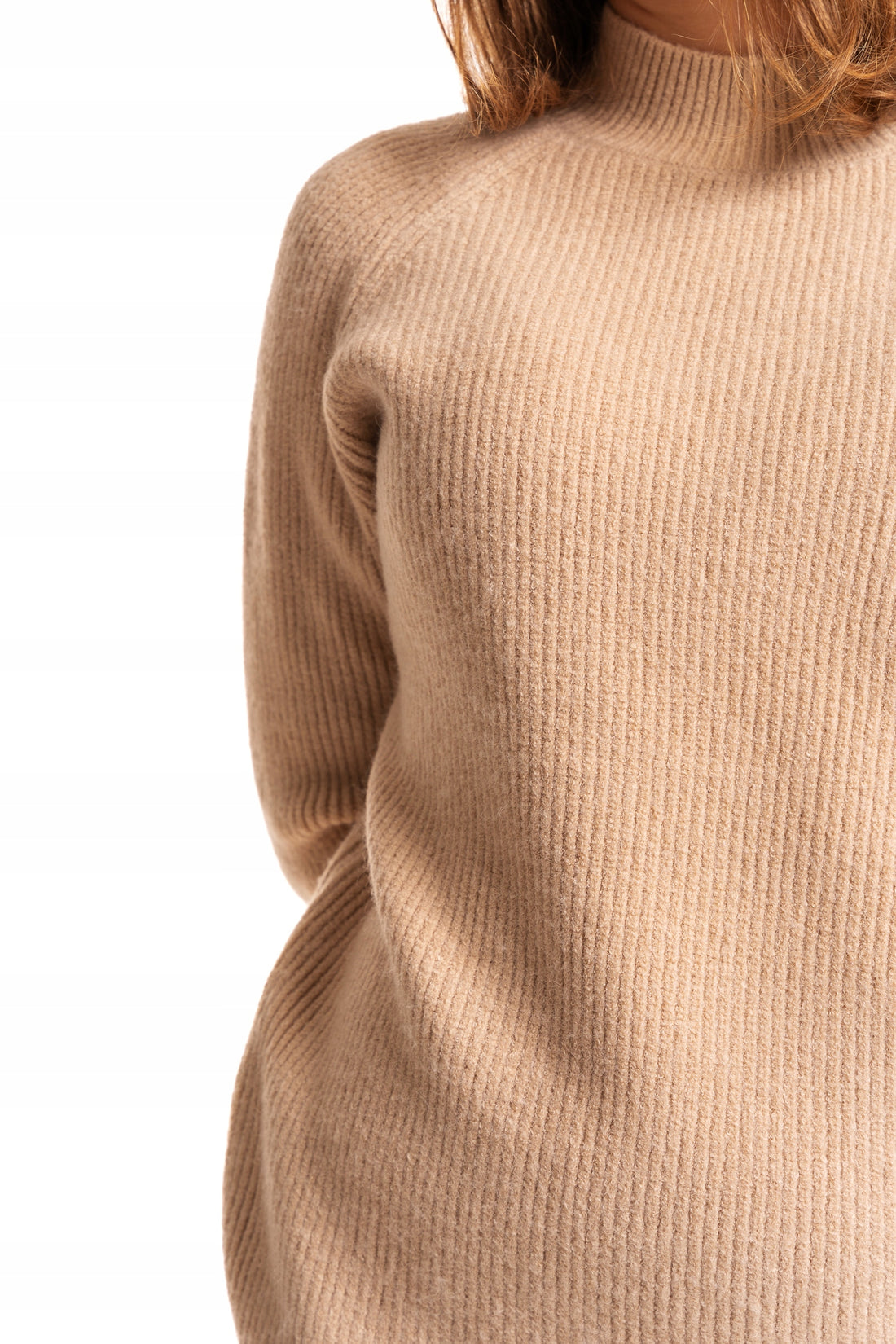 Sweter damski luźny miękka dzianina modny kobiecy pół golf