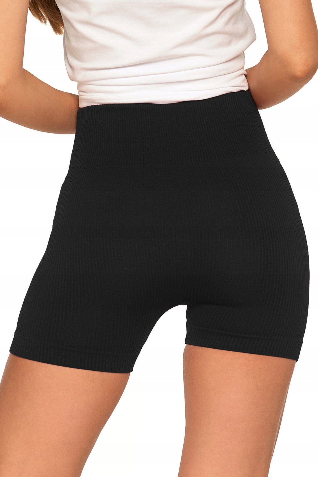 Kolarki legginsy bikery damskie push-up wysoki stan prążkowane