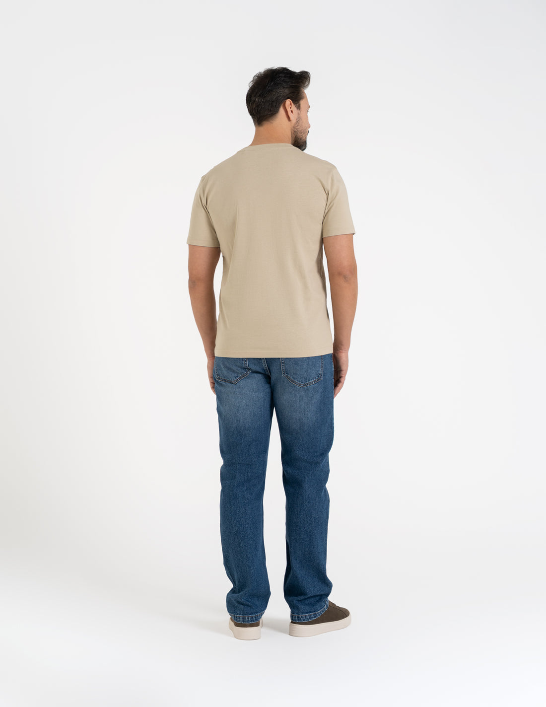 T-shirt męski klasyczny z naszywką wygodny bawełniana bluzka