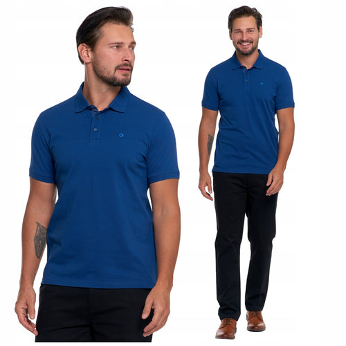 Elegancki t-shirt koszulka polo polówka na zamek krótki rękaw