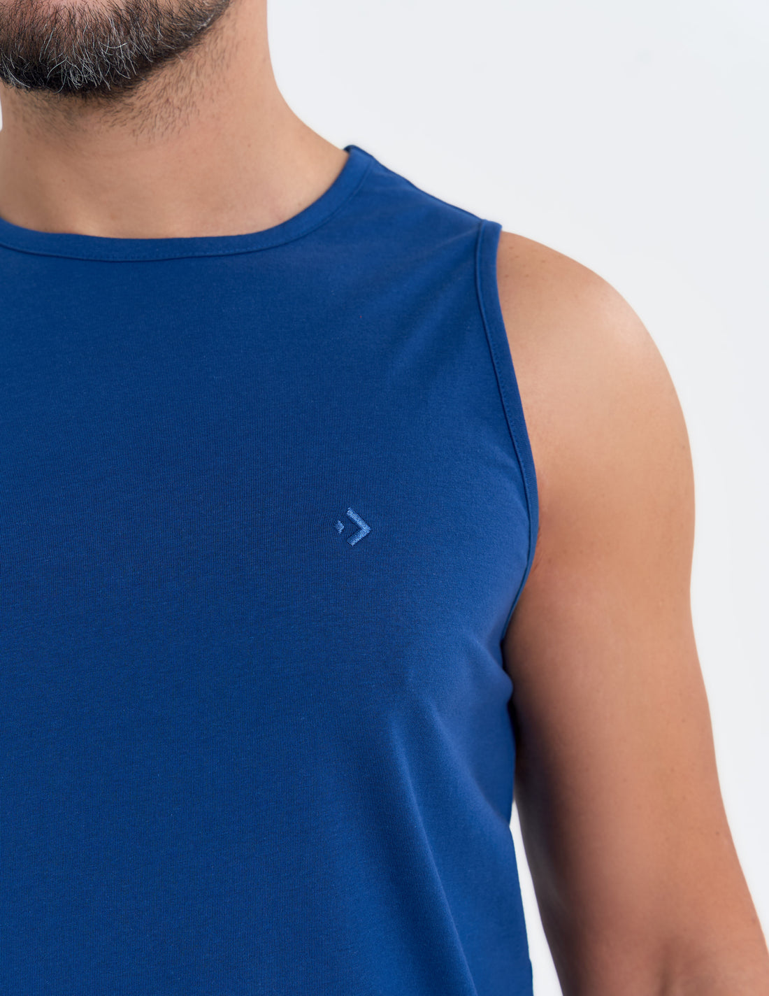 Tank-top męski koszulka bez rękawów z haftem bokserka klasyczna
