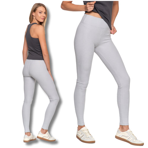 Legginsy damskie ze strukturą cieplejsze getry z wysokim stanem