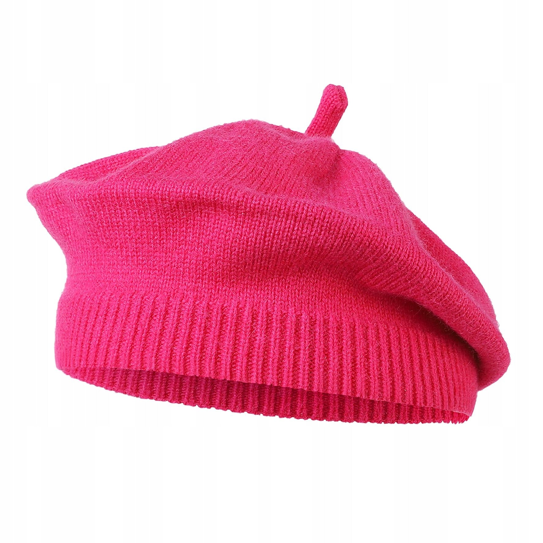Beret damski klasyczny z antenką elegancki na prezent modny