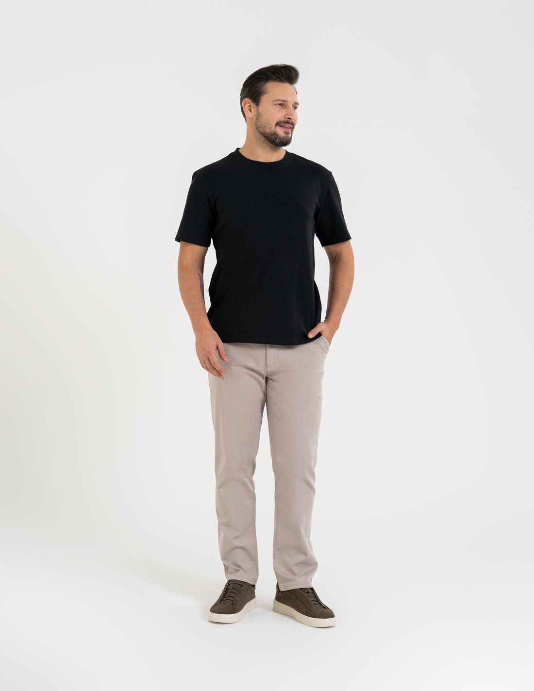 T-shirt męski klasyczna koszulka z krótkim rękawem gładka wygodna