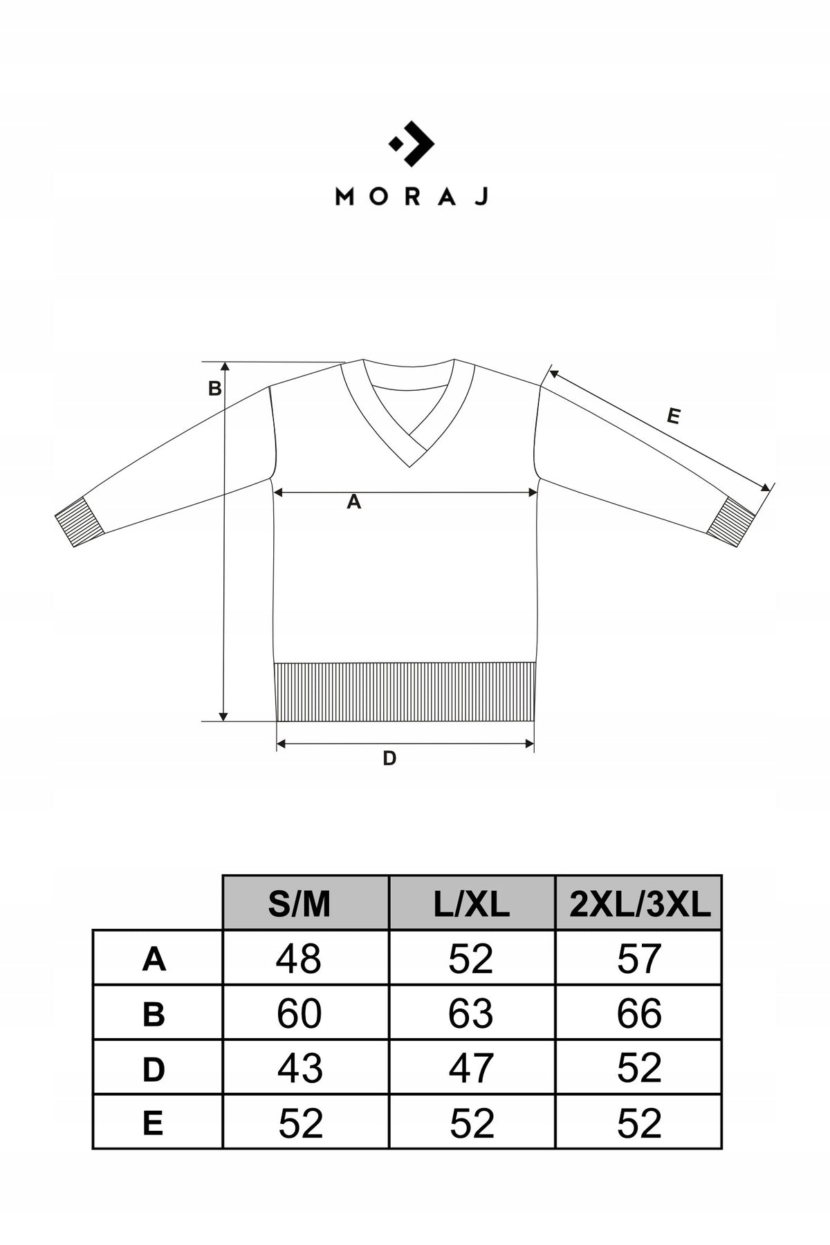 Tabela rozmiarów — Sweter damski z warkoczowym splotem modny dekolt w serek xxl/3xl