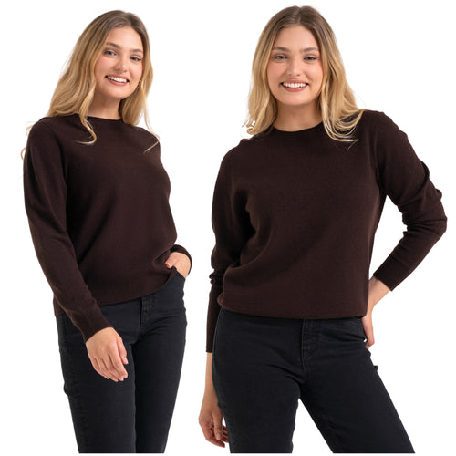 Sweter 100% wełna klasyczny z okrągłym dekoltem