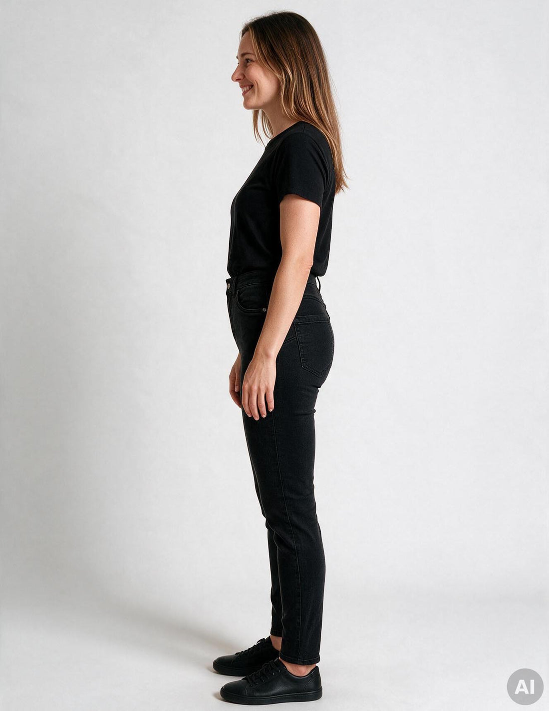Damskie jeansy mom slim z wysokim stanem i efektem push-up