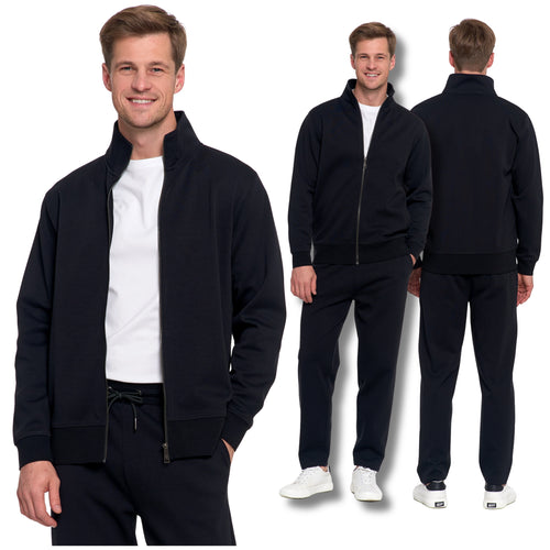Bluza męska dresowa ze stójką zapinana na zamek gładka elegancka