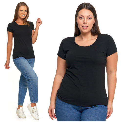 T-shirt klasyczny damski koszulka bawełniana krótki rękaw
