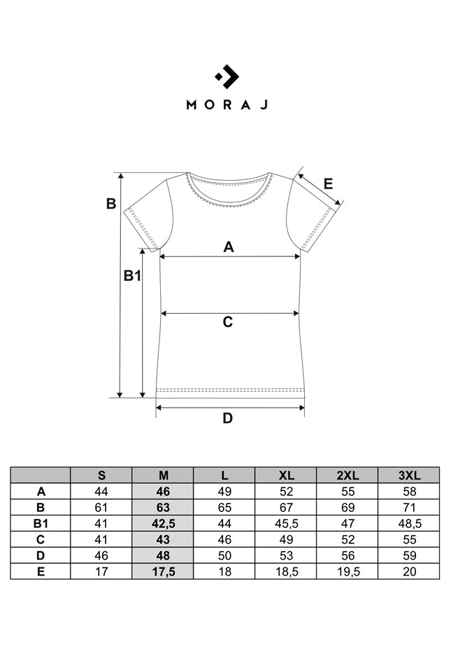 Tabela rozmiarów — T-shirt damski w paski luźna koszulka bluzka z krótkim rękawem