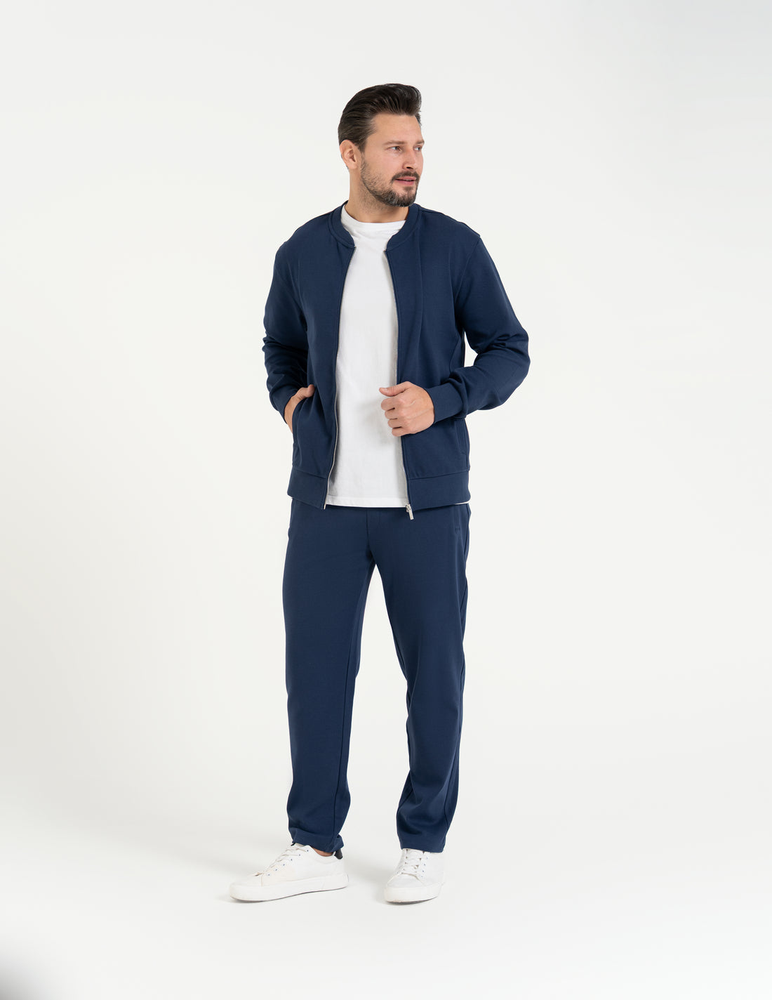Bluza męska bomberka elegancka gładka rozpinana bez kaptura