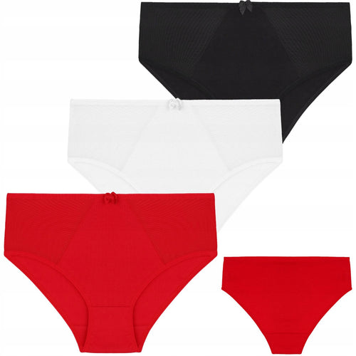 Figi damskie bawełniane bikini majtki klasyczne siateczka 3 szt.