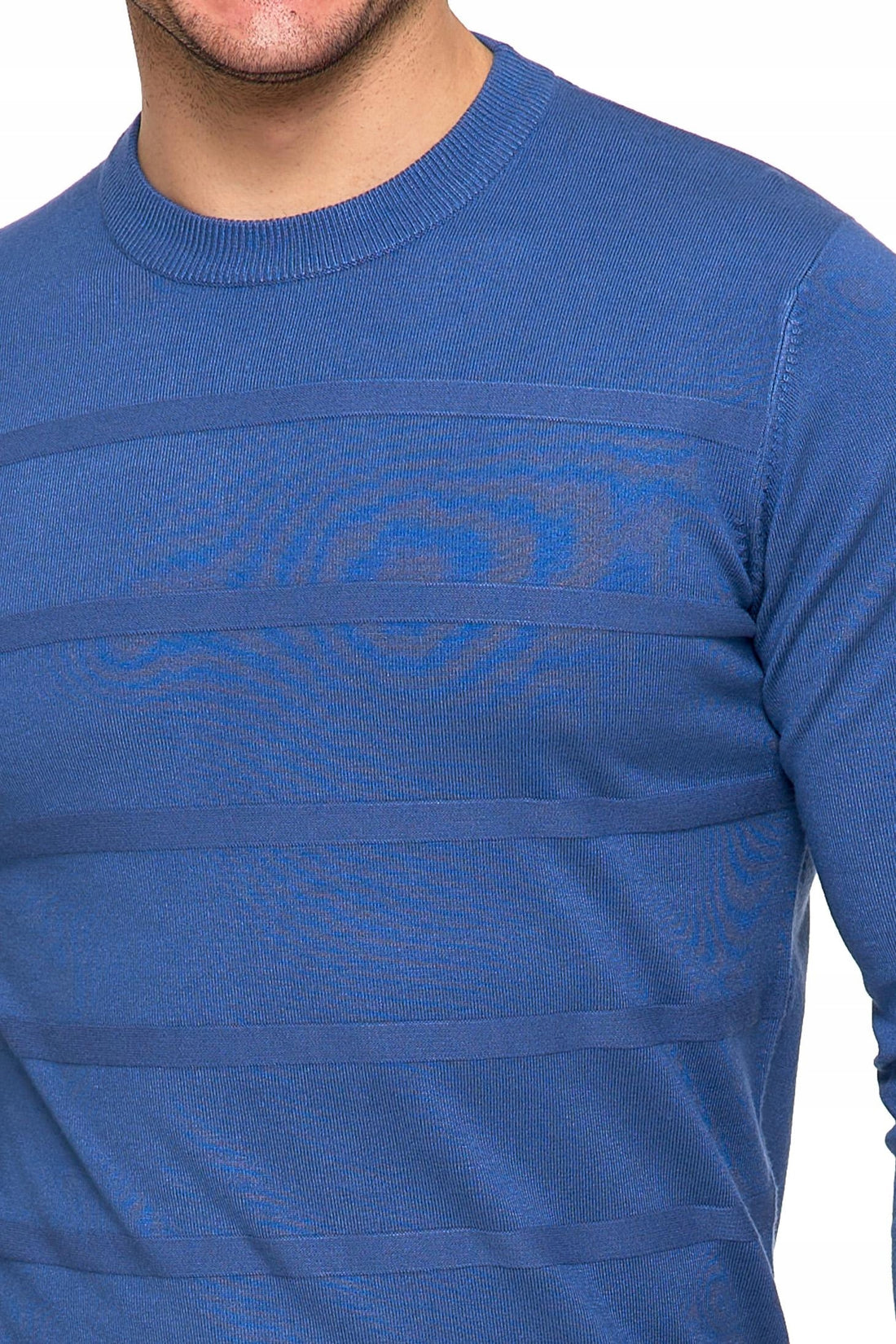 Elegancki sweter męski okrągły dekolt klasyczny z wiskozy wygodny