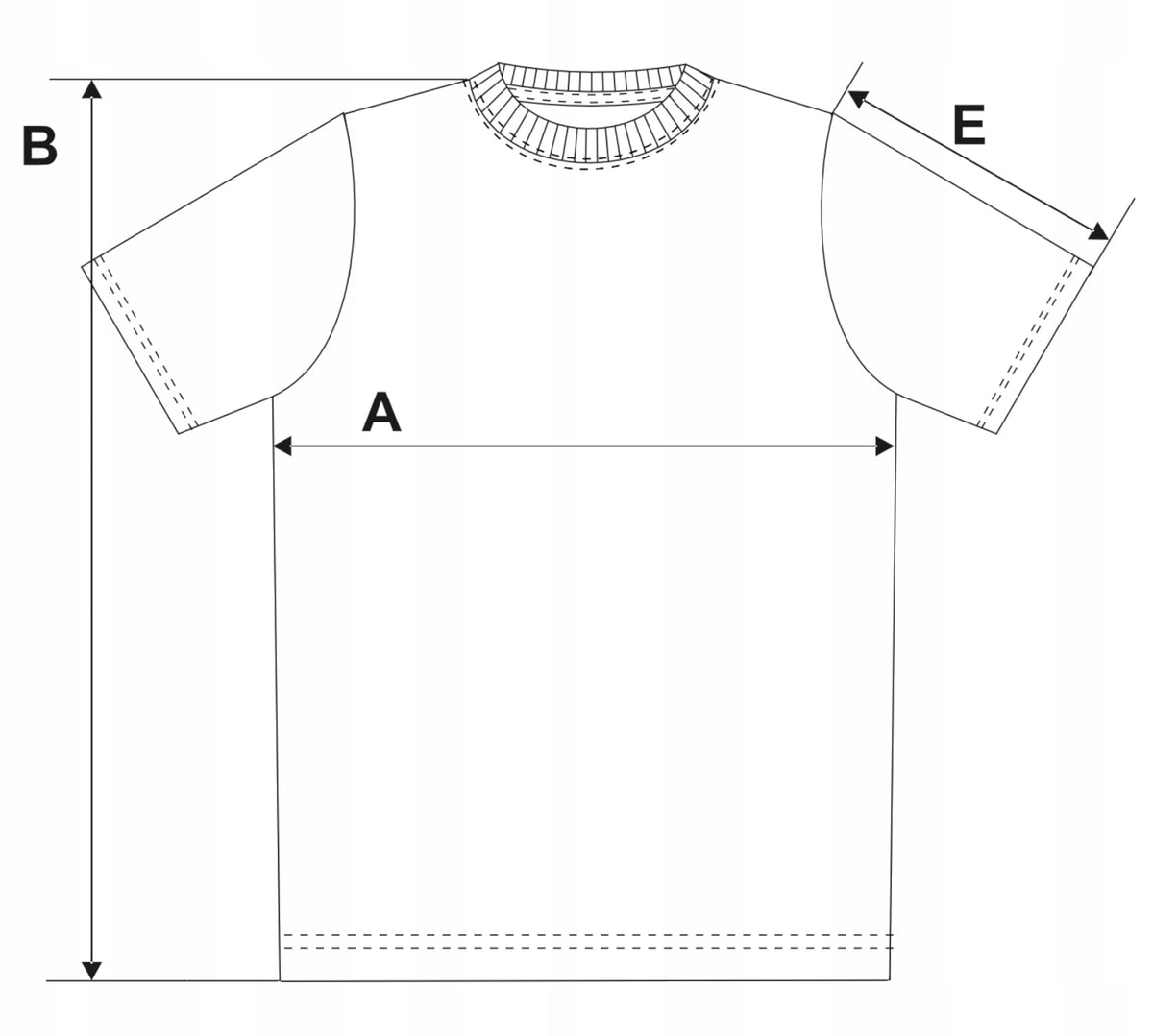 Tabela rozmiarów — Koszulka t-shirt męski bluzka z krótkim rękawem klasyczna