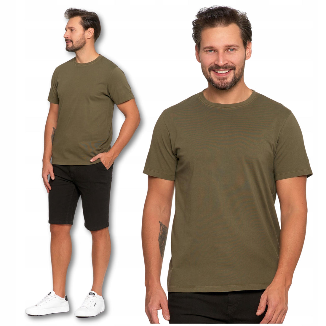 Koszulka t-shirt męski bluzka z krótkim rękawem klasyczna