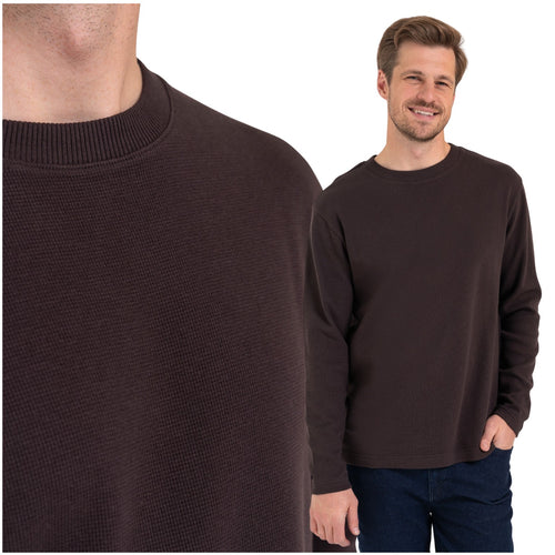 Longsleeve męski koszulka z długim rękawem waflowana 100% bawełna