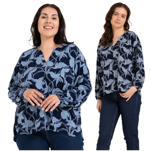 Damska bluzka wiskozowa oversize z dekoltem v-neck