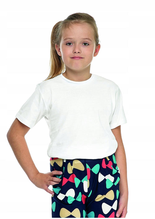 T-shirt dziewczęcy biały bawełna