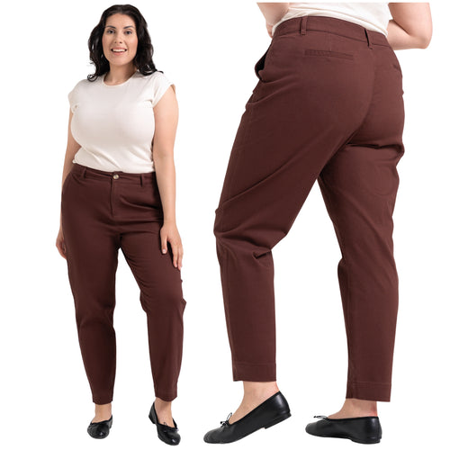 Damskie spodnie chino z wykończeniem peach touch