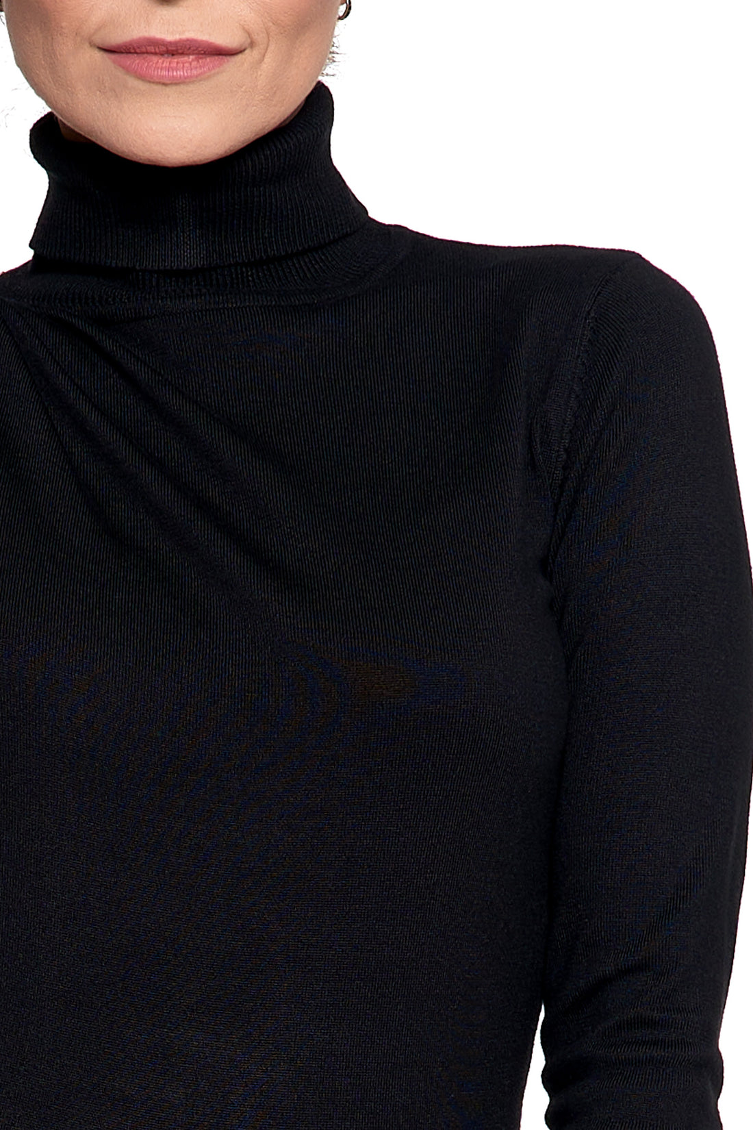 Sweter damski cienki golf wiskozowy klasyczny z długim rękawem