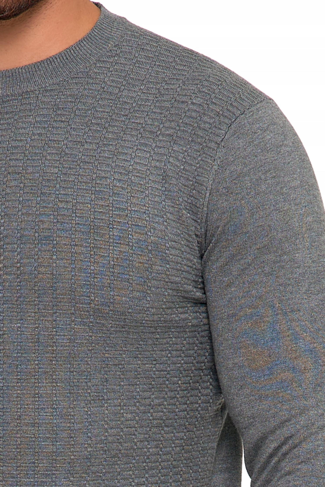 Sweter męski elegancki modny okrągły dekolt klasyczny wiskoza