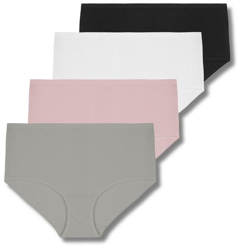Majtki damskie figi z wysokim stanem maxi bikini 4-par gładkie