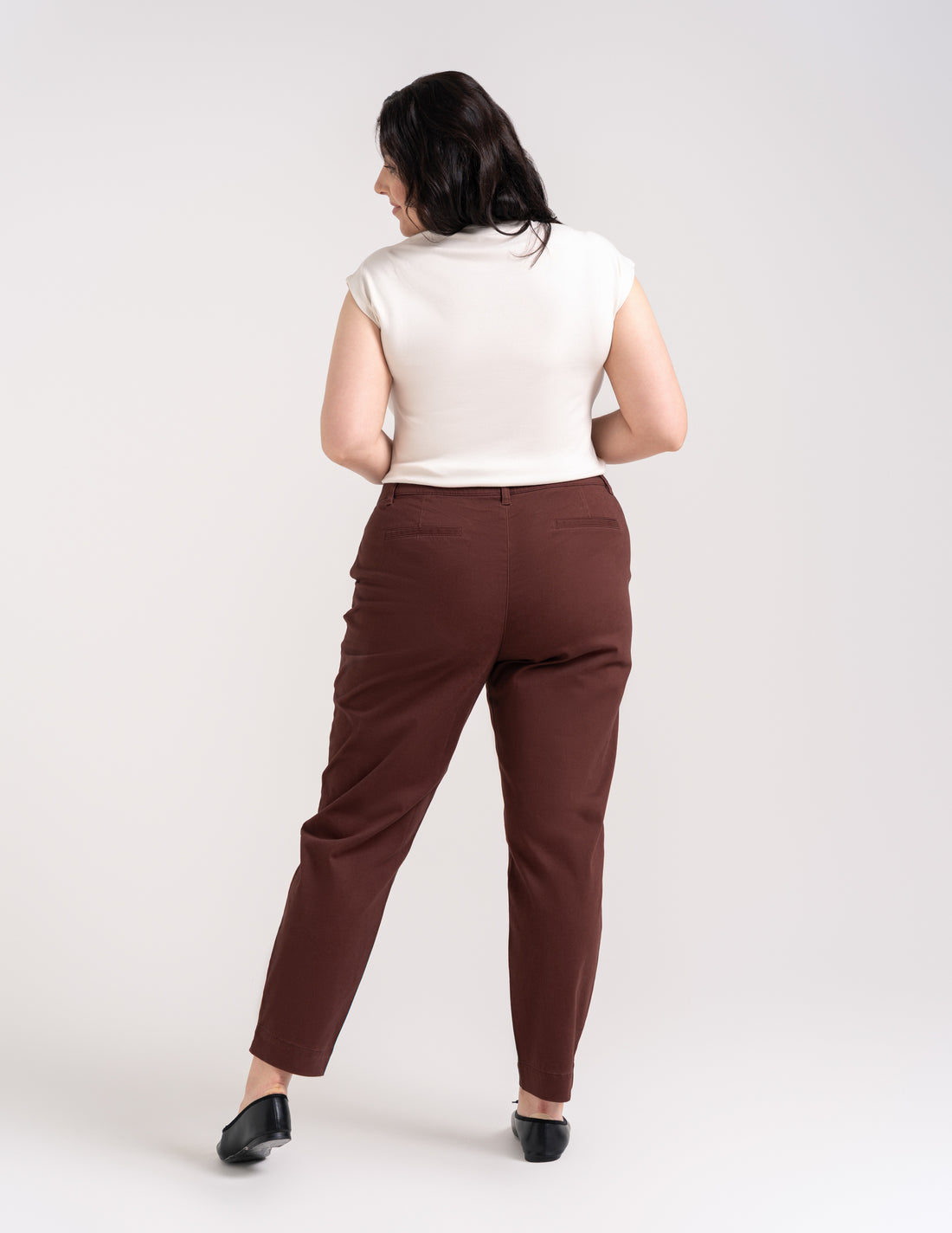 Damskie spodnie chino z wykończeniem peach touch