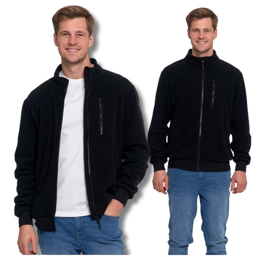 Bluza męska polar rozpinany na zamek ciepły z kieszeniami