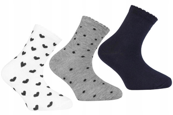 Skarpetki Dziecięce za kostkę Serduszka Groszki Urocze MORAJ 3 pary