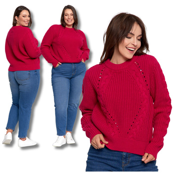 CIEPŁY SWETER DAMSKI WARKOCZOWY SPLOT ELEGANCKI KLASYCZNY MORAJ