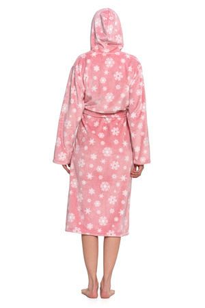 CIEPŁY SZLAFROK DAMSKI NA PREZENT WIĄZANY Z KAPTUREM PUSZYSTY MORAJ