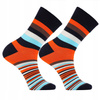 Wysokie Skarpety w Kolorowe Paski Skarpetki Garniturowe 3-PAK MORAJ