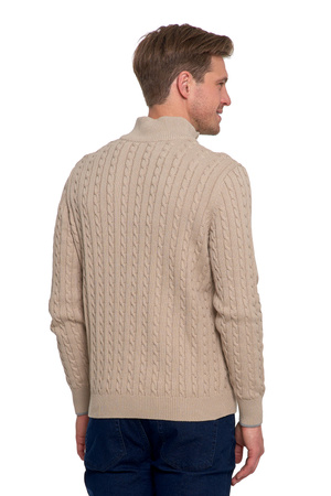 ELEGANCKI SWETER MĘSKI PÓŁGOLF KLASYCZNY ROZPINANY POD SZYJĄ MORAJ