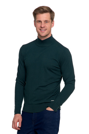 ELEGANCKI SWETER MĘSKI PÓŁGOLF KLASYCZNY GŁADKI MODNY DOPASOWANY MORAJ