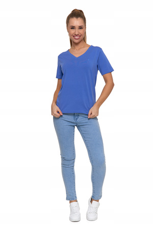 T-Shirt Damski Luźna Koszulka Bawełna PREMIUM Wygodna Dekolt V MORAJ 