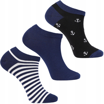Skarpetki Stopki Męskie Niskie Skarpety KOTWICE PASKI MORAJ 3-pary