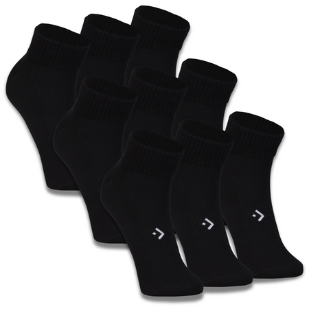 Skarpetki 3/4 Męskie Czarne Za Kostkę Klasyczne Gładkie 9 PAK MORAJ