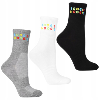 Skarpetki Dziecięce MORAJ Kolorowy Napis Wysokie Skarpety 3-PAK