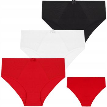 Figi Damskie Bawełniane Bikini Majtki Klasyczne Siateczka MORAJ 3 szt.