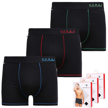 BOKSERKI MĘSKIE ZESTAW 3 SZT KLASYCZNE MORAJ MAJTKI DOPASOWANE WYGODNE