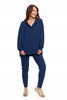 Elegancka BLUZA DAMSKA Oversize z Kapturem Stylowa Dekolt Serek MORAJ