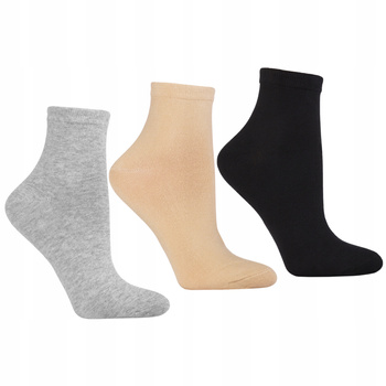 Skarpetki Damskie Klasyczne Za Kostkę Stonowane Kolory 3-PAK MORAJ