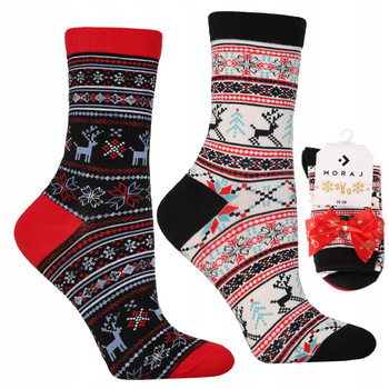 Skarpety ŚWIĄTECZNE Wysokie Skarpetki PREZENT na Święta MORAJ 2-PAK
