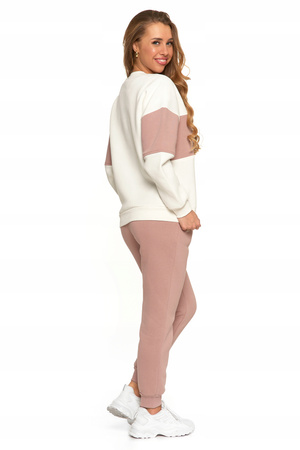 BLUZA DAMSKA Ocieplana Luźna z Napisem Modna Oversize Przez Głowę MORAJ 