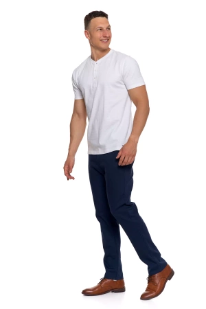 T-SHIRT MĘSKI MORAJ KOSZULKA KRÓTKI RĘKAW PROSTA ROZPINANY DEKOLT MODNA