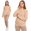 Beżowy SWETER DAMSKI Luźny Miękka Dzianina Modny Kobiecy Pół Golf MORAJ 