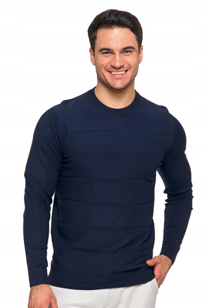 Elegancki Sweter Męski Okrągły Dekolt Klasyczny z Wiskozy Wygodny MORAJ 