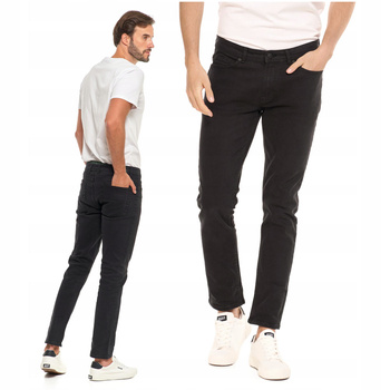 Jeansy Spodnie Klasyczne Męskie Długie Czarne Proste Wygodne MORAJ