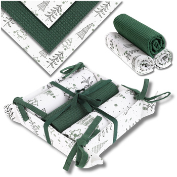 RĘCZNIKI KUCHENNE ELEGANCKIE ŚCIERKI W KOSZYCZKU NA ŚWIĘTA 40x70 MORAJ 3SZT